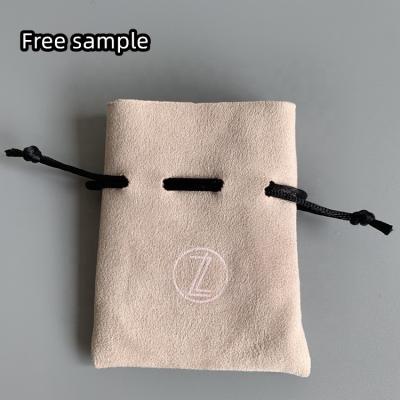 China Recyclable Printed Custom Velvet Gift Bag Drawstring Suede Microfiber Jewelry Pouches for sale