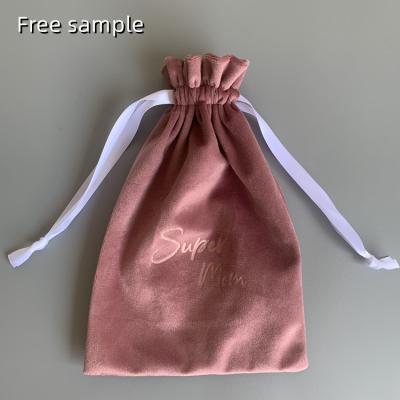 China Recyclable Wholesale Custom Drawstring Pouch Velvet Tote Bag Luxury Velvet Bag for sale