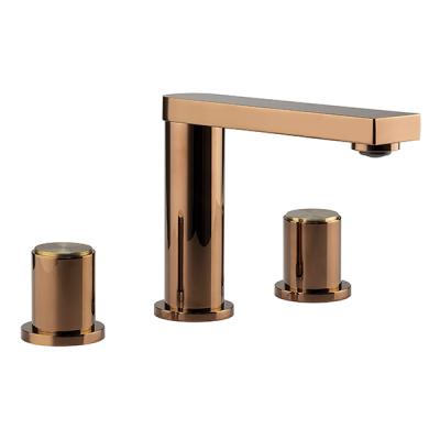 China European Style Brass Metered Basin Faucet High Quality Modern Popular Kaiping Style Double Faucets Handle Single Faucet for sale