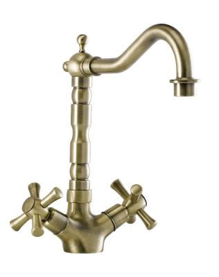 China CLASSIC Artistic Antique Brass Kitchen Mixer Tap for sale