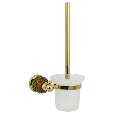 China Kamon Eco-friendly High Quality Brass Chandelier European Style Bathroom Chandelier Inlaid Toilet Brush and Holder Set for sale