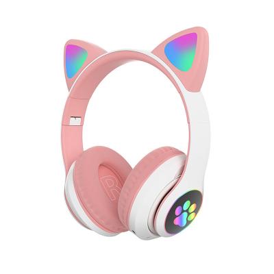 China Colorful Cute In-Ear LED Cat Ear Headset Stereo Earphone Gaming Headphones Wireless Headphones for sale