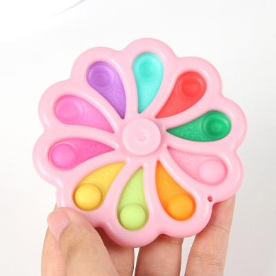 China Q.I. Puzzle 3d Educational Wooden Silicone Sensory Toys Push Noise Simple Dimple Bubble Gyro Spinner Finger Moving Person Toy for Kids Adults for sale