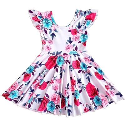 China Anti-wrinkle wholesale price summer baby flower princess dress printed dress for sale