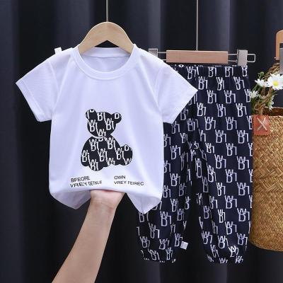 China New Wholesale Thin Cartoon Boys And Girls Summer Two Piece Breathable Casual Short Sleeve Shorts for sale