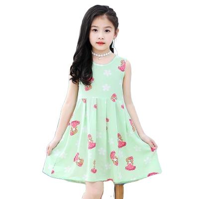 China Anti-wrinkle Children's Dress Summer Children's Suspenders Cotton Skirt Baby Girl Silk Nightgown for sale