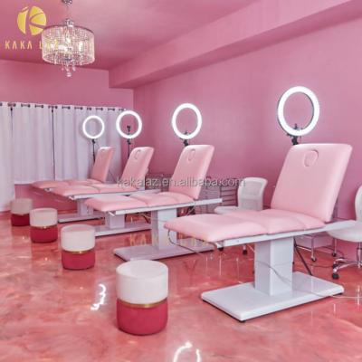 China Modern Rose Electric Facial Beds Nail Salon Equipment And Furniture Massage Spa for sale