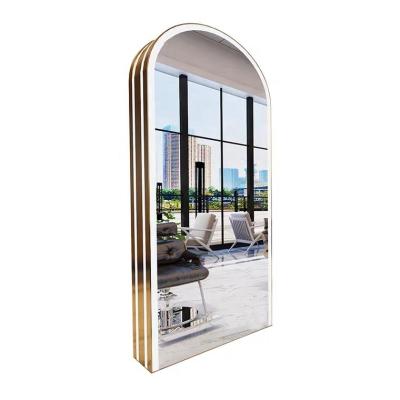 China Modern gold mirror station with led light barber mirrors for sale for sale