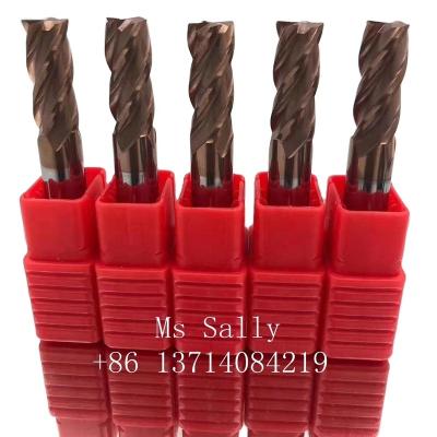 China Tungsten Cobalt Alloy HRC55 Tungsten Carbide Milling Cutter 4 Flute End Mill for sale