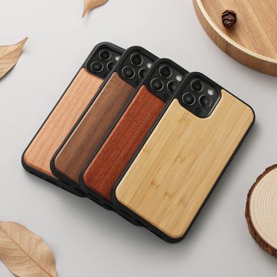 China 2022 Nature New Arrival Hybrid Wooden Phone Cases Real Wood Shockproof TPU Mobile Case Protector For iPhone 13 Max Pro 13 Mini Case Cover for sale