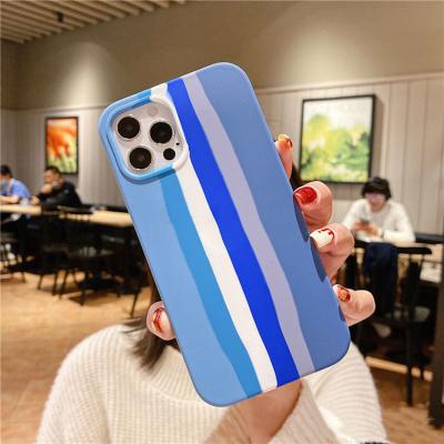 China Shockproof Shockproof Silicone Cell Phone Back Cover Case For iPhone 13 Mini Rainbow Colorful Mobile Phone Case For iPhone Case for sale