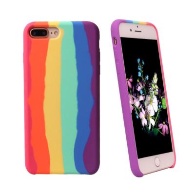 China Shockproof Soft Silicone Rainbow Phone Case For iPhone XR X XS Max 7 8 6 6S Plus Se Silicon Smart Phone Back Cover For iPhone 7 Plus Cases for sale