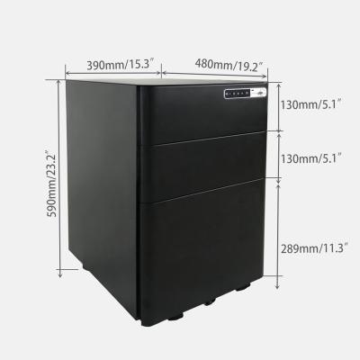 China Traditional Electronic Password Lock 3 Drawers Mobile Pedestal Or Desktop Cabinet for sale