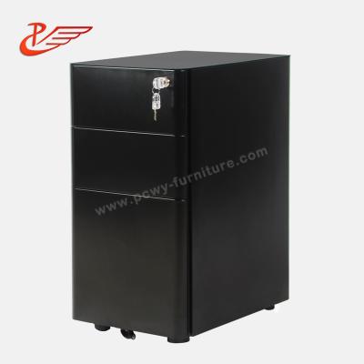 China Office Furninture Office Furniture Round Edge 3 Drawers Metal Steel Pedestal Mobile File Cabinet with Lock and Key for sale