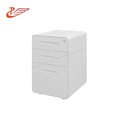 China Traditional 3 Drawer Pedestal Filing Cabinet Lock Storage Unit Movable Closet Steel Filing Cabinet For Office for sale