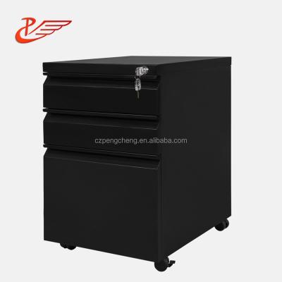 China Office Furninture New Design 3 Drawer Movable Storage Filing Cabinet Metal for sale