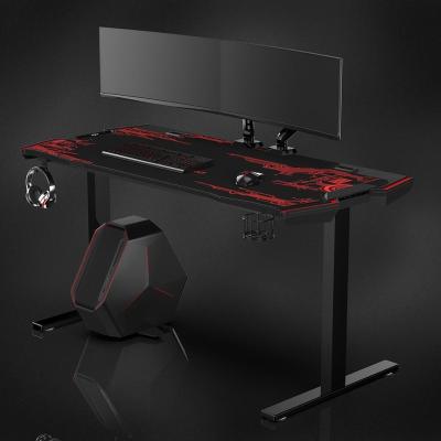 China Expandable Professional Gaming Gaming Club Desk Adjustable Table RGB Led Gaming Desk Lights for sale