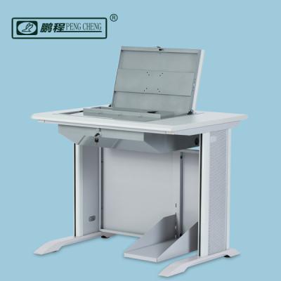 China Modern Pengcheng Hidden LCD Monitor Metal Frame Fold Out Big Spells Computer Desk for sale