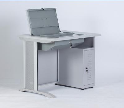 China Lockable LCD holder+CPU rack computer desk with lockable flip-up LCD rack and CPU holder for sale