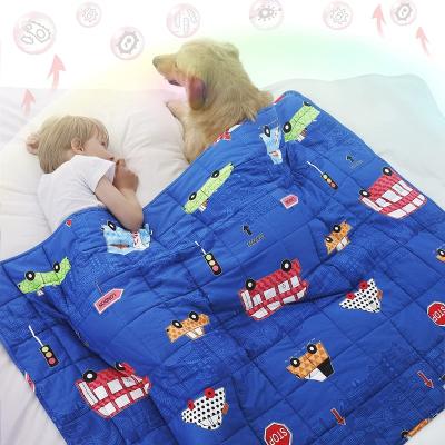 China Anti-Static Custom Cartoon printing baby children kids sensory autism weighted blanket for kids for sale