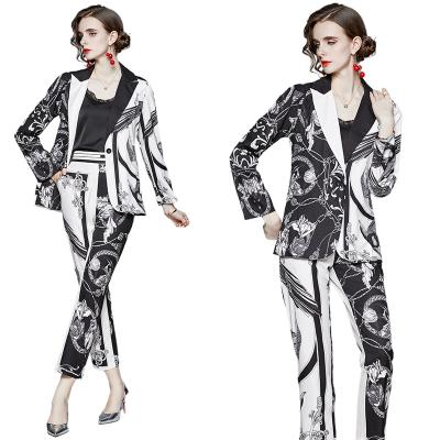 China 2021 Plus Size Women Two Piece Set Anti Shrink Clothing High Waist Printing Print Suit for sale