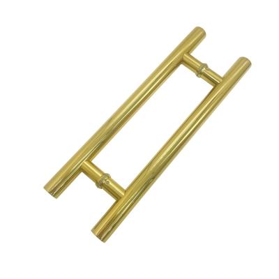 China Modern Best Selling H-Shaped Golden Stainless Steel Glass Handle for sale