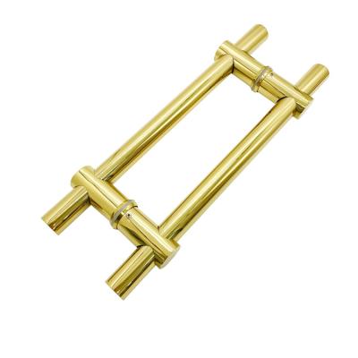 China Modern Luxury entrance golden stainless steel glass door handle for sale