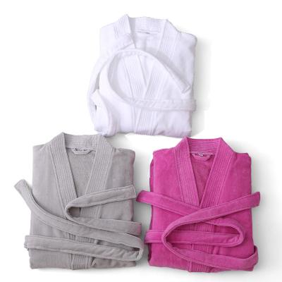 China Luxury RTS Woman Velvet Sleep Robe Hotel Cotton Terry Cloth Robe QUICK DRY Luxury Bathrobe With Belt for sale