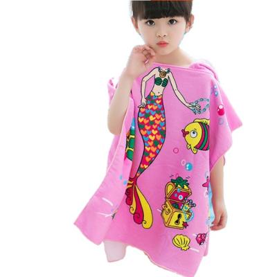 China Kids Bath Towel Cotton Beach Towel QUICK DRY Hooded Cartoon Patterned Bathrobes For Kids for sale