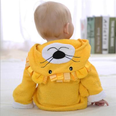 China Sustainable Luxury Soft Personalized Hooded Baby Poncho Towel Bathrobe Animal Nightgown Bath Towel for sale