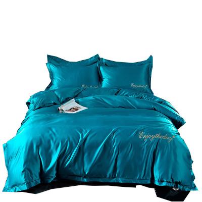 China 100% Soft Cotton Fabric Nondisposable Flat Sheet Hotel Bed Cover Set Colorful Quilt Cover With Pillow Cover for sale