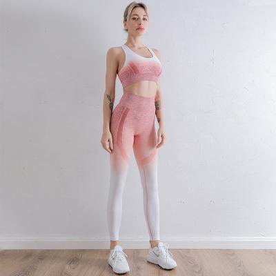 China Breathable High Waist Nylon Spandex Sports Summer Gym Wear Jogging Apparel Home Fitness Training &yoga Suit Sets Equipment With Custom Logo for sale