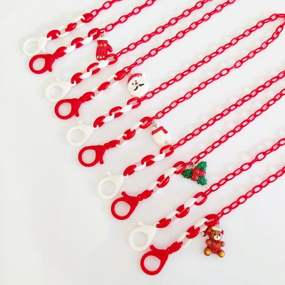 China Acrylic Mask Chain For Kids Girls Glass Lanyard Holder Hanging Neck Eyewear Accessories Christmas Gift For Girl F208 for sale