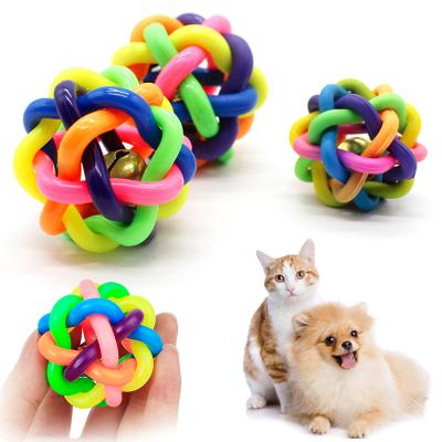 China Viable Dog Cat Ball Squeaky Toys For Small Dogs Cats Chew Puppy Toy Stuff Pets Bite Resistant Rubber Ball for sale