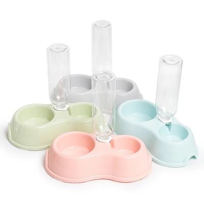 China Viable Plastic Automatic Feeder Cat Pet Water Drinking Fountain Dog Cat Feeder Drinking Bowl For Dog Pet Drinking Station for sale