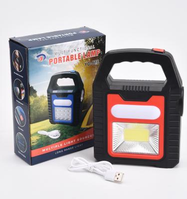 China ABS USB Outdoor Waterproof IP65 Rechargeable Solar Powered Portable Lantern Powered Flashlight Emergency Camping Handle Light Torch for sale