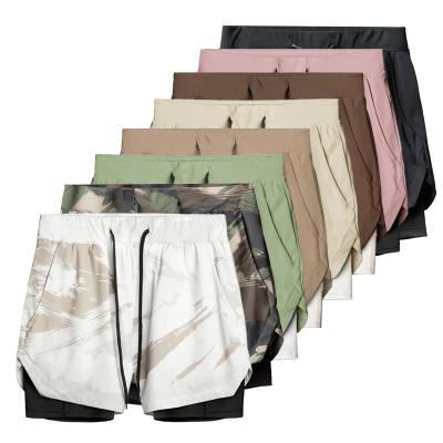 China QUICK DRY Men Board Short Beach Surfing Camouflage Running Short Pants Men 2 In DRIER Shorts With 1 Sport Fitness Double Decker for sale