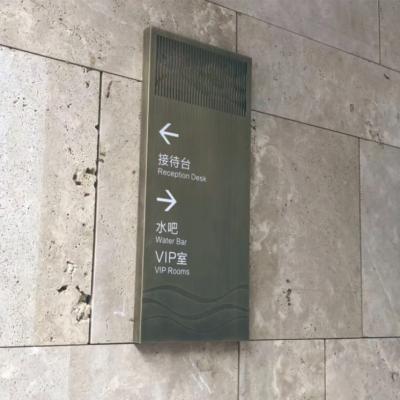 China Newest Buildings Wayfinding Stainless Steel Construction Directional Signage for sale