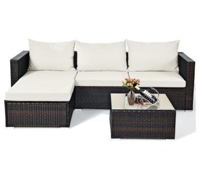 China Modern Rattan Furniture Set Sectional Conversation Set Sofa Modern Patio Furniture Outdoor for sale