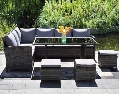 China All weather; Hot Selling UV Protection Rattan Garden Sofa Dining Set Outdoor Furniture Royal Corner Sofa Furniture for sale