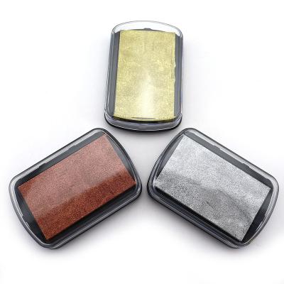 China Wholesale Gold And School Manufacturer Fresh Color Shimmer P001 Silver Gold Metallic Ink Pad for sale