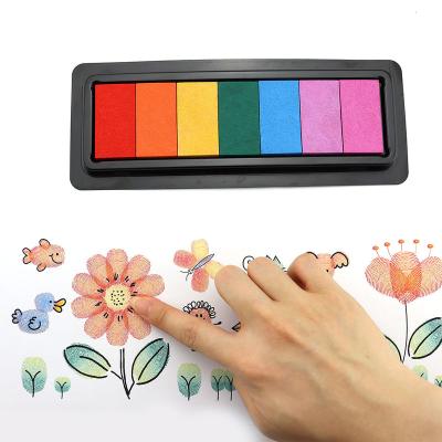 China 2022 School Factory Wholesale Custom Logo Washable Oil Based Dye Non-Toxic Multicolor Hand Print Finger Paint Prints Ink Pad for sale