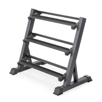 China Durable Standard Wholesale Custom 3 Tier Rack Dumbbell Rack For Commercial Home Gym Use for sale