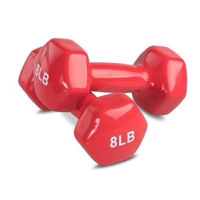 China Commercial Wholesale Fitness Exercise Barbell GYM Colorful Vinyl Dipping Hex Dumbbell for sale