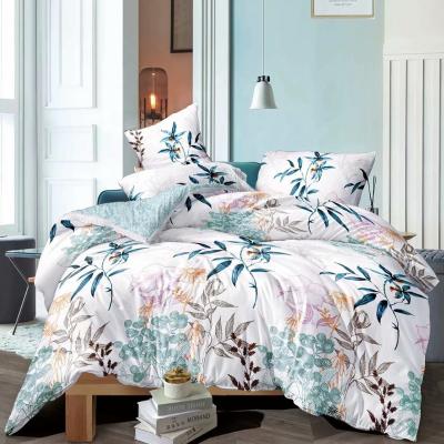 China Amazon Hot Selling Anti Dust Mite Bedding Set 4pcs Tropical Pattern Printing Duvet Cover Bedding Set Luxury for sale