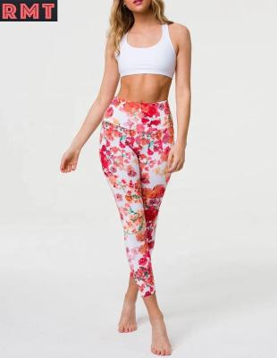 China Primavera Antibacterial Women Print 2 Piece Sets Cross Back Top Bra Fitness Leggings Custom Print Workout Clothes Yoga Set for sale