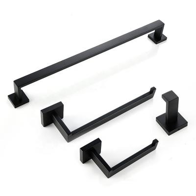 China Single Black Wall Mounted Towel Rack Bathroom Accessories Set Towel Rack Set for sale