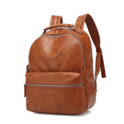 China Fashion high quality custom leather school laptop backpack to hold 15.6 inch laptop for sale