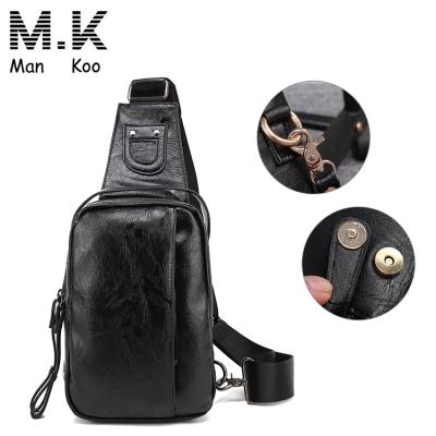 China PU Leather Mens Chest Bag Rope Shoulder Sling Bag for sale