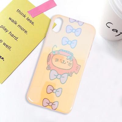 China TPU cute and stylish cartoon Shenzhen cats love fish shells, specially designed for IPHONE case for sale